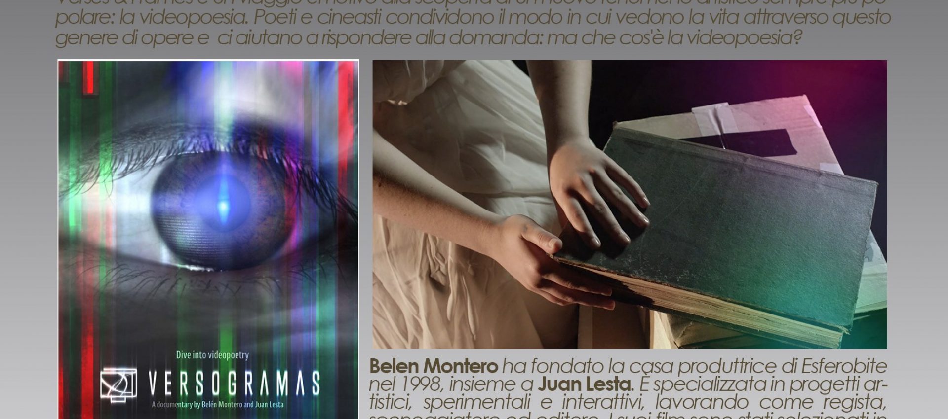 Italian Premiere of Verses&Frames at Versi di Luce