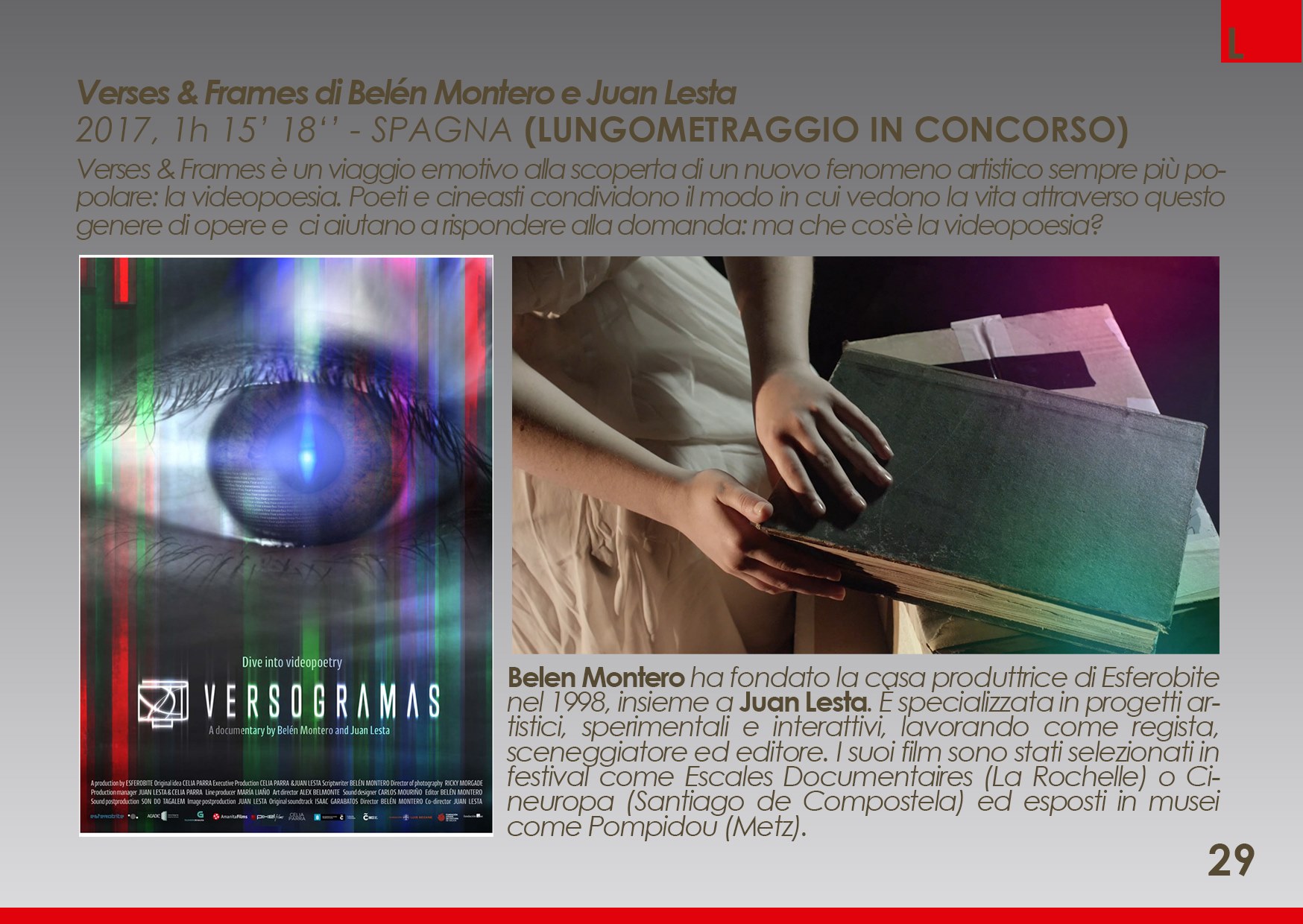 Italian Premiere Of Verses Frames At Versi Di Luce Versogramas